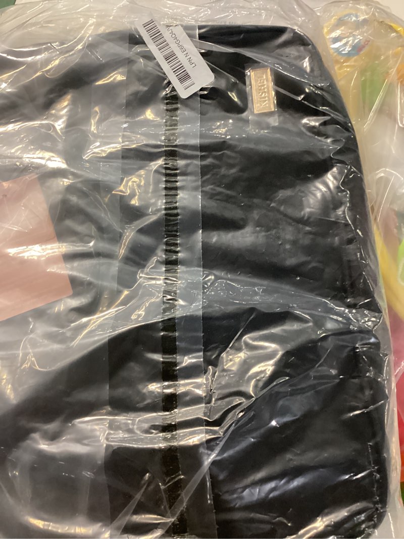 Condition photo showing New/Like New for nishel travel puffy tote bag for women, ultra-lightweight large tote purse for office day and a short weekend getaway black
