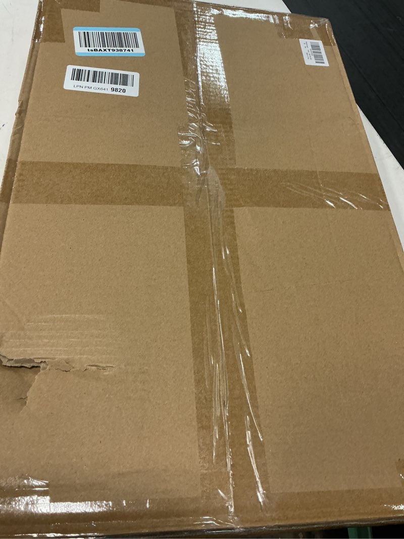 Condition photo showing New/Like New for fixed window safety guard 14”x 38” adjustable width prevents accidental falls, non-egress, tamper resistant screws included, white, single pack 14x38 inches