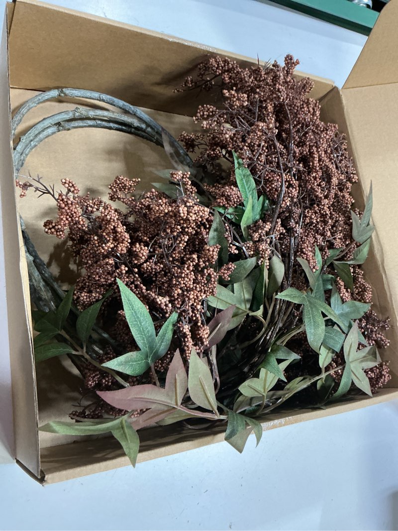 Condition photo showing Good Condition for zeyune 3 pcs artificial brown berry stem 35 inch spring faux flowers picks branches fake realistic sedum stem spray for wedding holiday seasonal farmhouse mantel harvest diy home decorations 3 dark brown