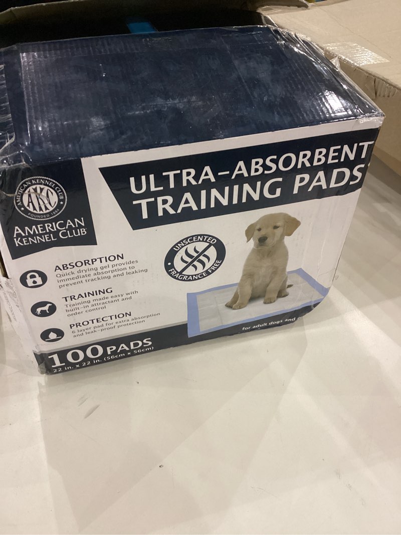 Condition photo showing Good Condition for American Kennel Club Scented Puppy Training Pads with Ultra Absorbent Quick Dry Gel, Pee Pads for Dogs (Unscented (Box), 22 x 22 - 100 Count) Unscented (Box) 22 x 22 - 100 Count