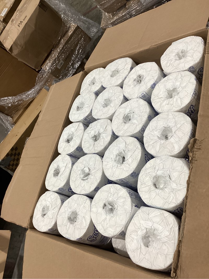 Condition photo showing New/Like New for scott professional 100% recycled fiber standard roll bulk toilet paper (13217), 2-ply, elevated design, white, individually wrapped (80 rolls of 473 sheets, 37,840 sheet total)