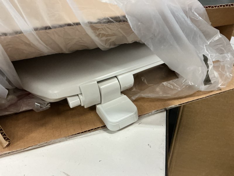 Condition photo showing Good Condition for little2big toilet seat with built-in toddler potty training seat, slow close, easy to install, made in usa, elongated, white