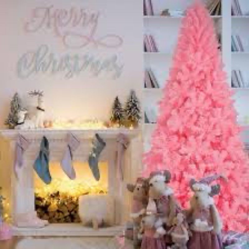 KTKDE 5FT Artificial Pink Christmas Tree 560 Branch Tip New PVC Material Rich Thicken Tips Christmas