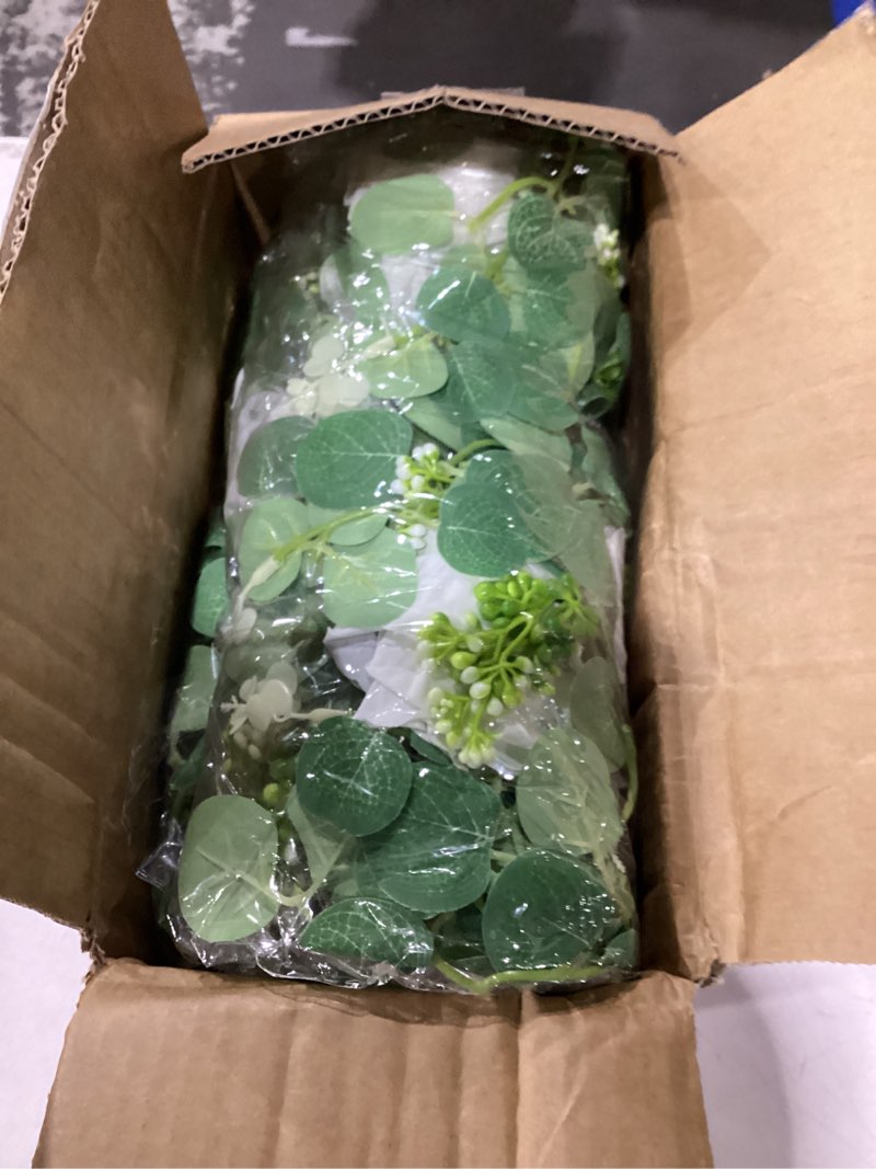 Condition photo showing New/Like New for dolicer 4pcs 26ft artificial eucalyptus garlands with flowers - 8 roses, faux floral greenery garlands fake flowers vines for wedding table centerpieces arch party ceremony backdrop decor (white) white rose 4 pcs