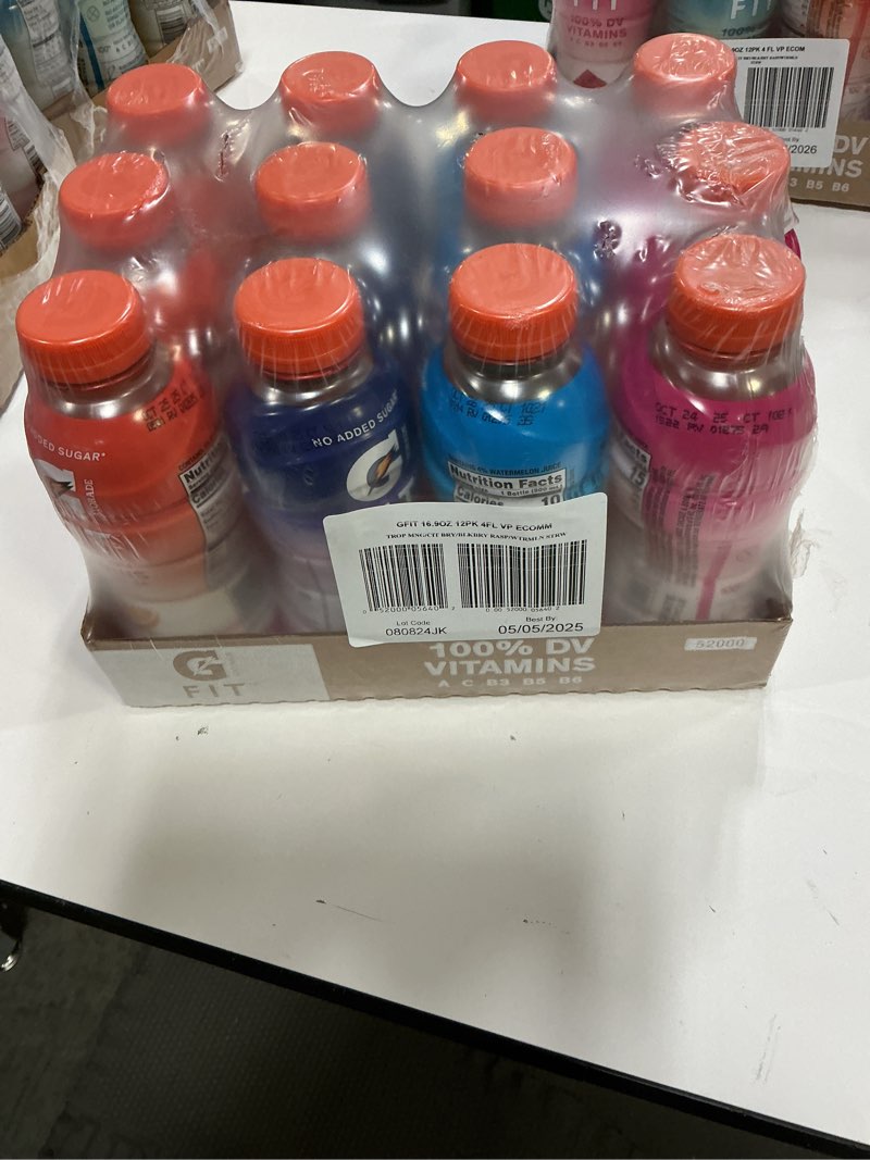 Condition photo showing Good Condition for ( BB/05/05/2025) Gatorade Fit Electrolyte Beverage  Healthy Real Hydration  New 2.0 4 Flavor Variety Pack  16.9.oz Bottles (12 Pack)