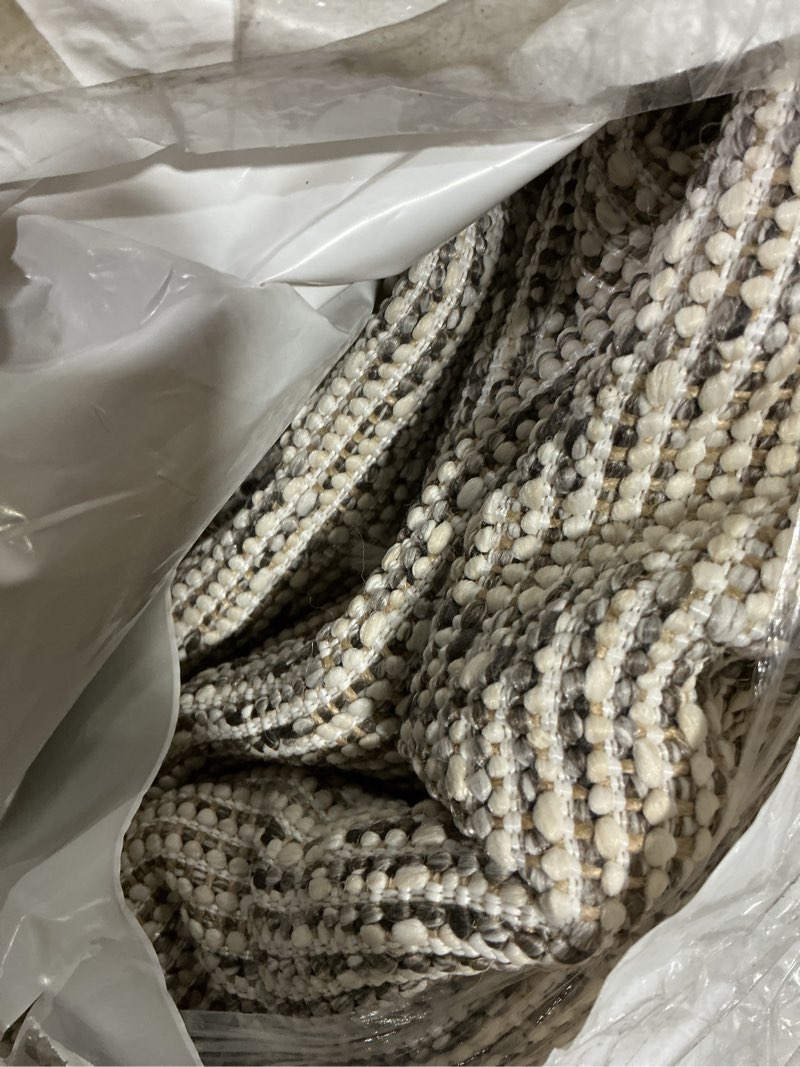 Condition photo showing As Is for loloi magnolia home by joanna gaines gigi collection gig-01 grey/ivory 9'-2" x 13' area rug rectangular grey / ivory 9'2" x 13' (rectangular)