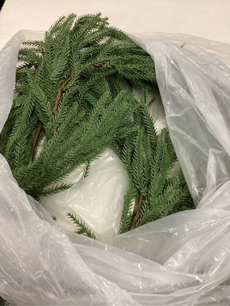 Condition photo showing Good Condition for Christmas Garlands Norfolk Pine - Real Touch Pine Garlands - Garlands Christmas Decorations for Home Dining Table Mantel Porch Winter Christmas Decor(9ft)