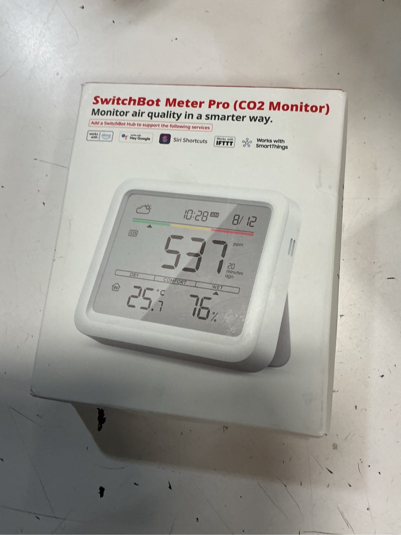 Condition photo showing New/Like New for switchbot co2 detector, air quality monitor indoor, co2 monitor for co2/temp/humidity, portable carbon dioxide detector for home/car/office/greenhouse meter pro co2
