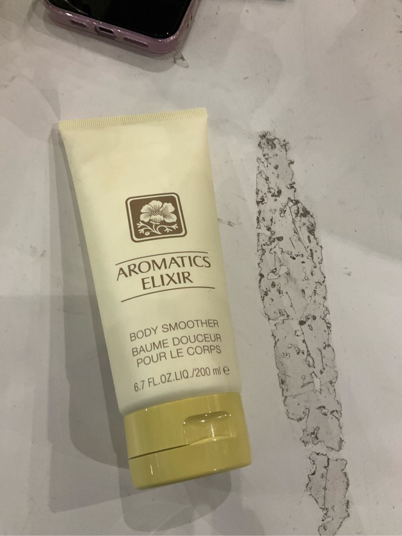 Condition photo showing As Is for Clinique Aromatics Elixir Body Smoother Lotion | Notes of Patchouli, Vetiver, Ylang Ylang + Rose, 6.7 Fl Oz