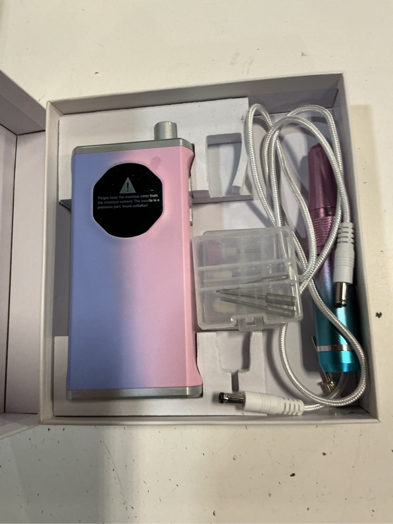 Condition photo showing Good Condition for professional nail drill, 40000rpm electric nail file for acrylic gel nails polishing, rechargeable portable cordless nail drill kit with full set of accessories, birthday gifts for women mom
