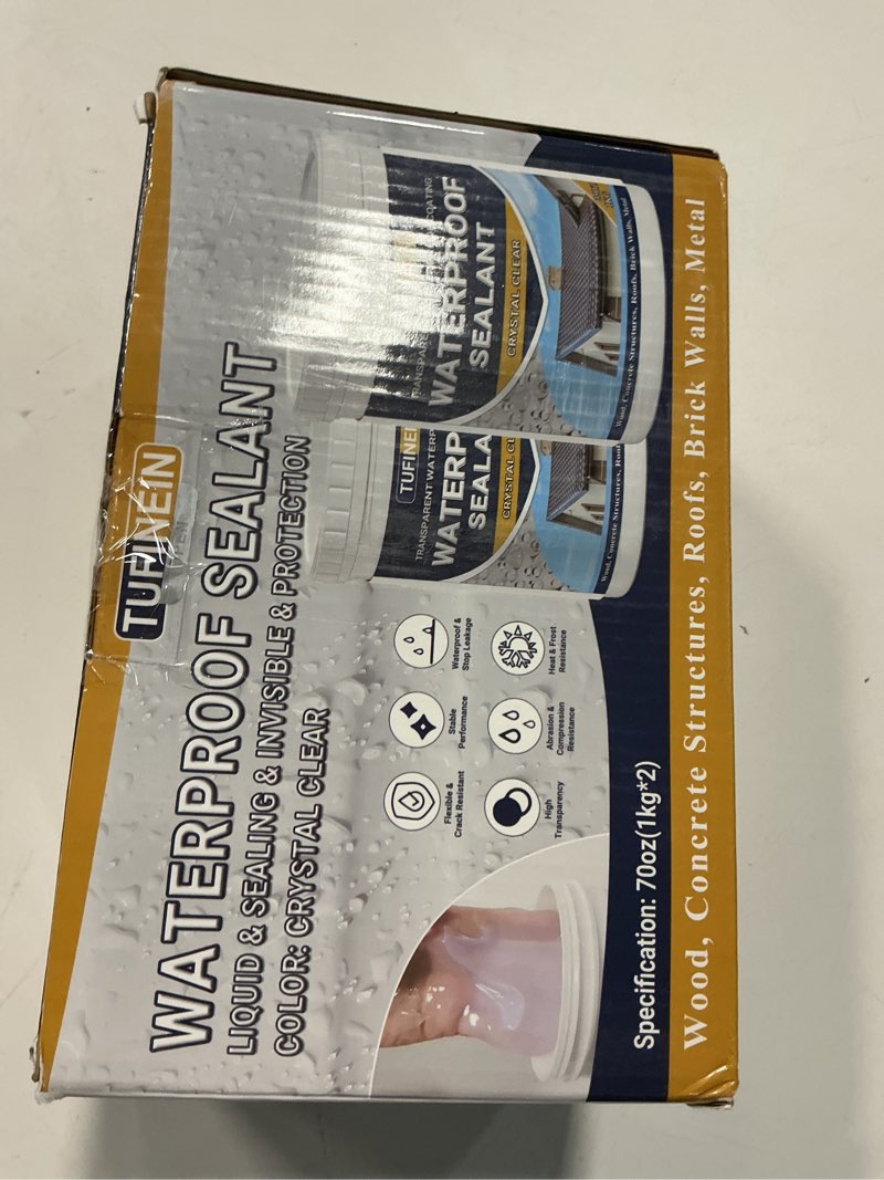 Condition photo showing New/Like New for waterproof sealant 70oz clear, tufinein transparent waterproof coating water-based invisible agent roofs, walls, garden, terraces indoor & outdoor 70 oz