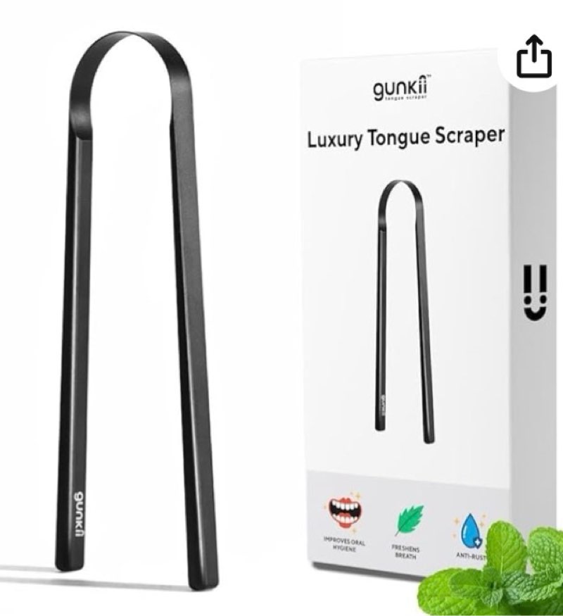 Tongue Scraper, Tongue Cleaner for Adults and Kids, Fights Bad Breath, Metal Tongue Scraper, Great f