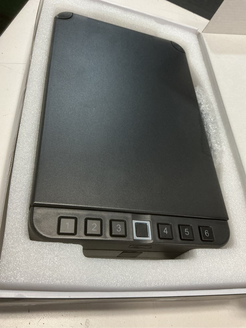 Condition photo showing Good Condition for gun safe for handgun biometric gun safe for 2 pistols, quick access handgun with fingerprint pin or key lock rechargable handgun safe, for home car travel nightstand bedside or drawer