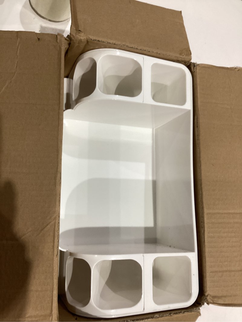 Condition photo showing Good Condition for HBlife Makeup Organizer for Vanity with Brush Holder, Large Bathroom Countertop Cosmetic Organizer Skin Care Storage, Easy to Store Lipsticks, Nail Polishes, Perfumes, Eyeshadow Palettes, All White All White Large