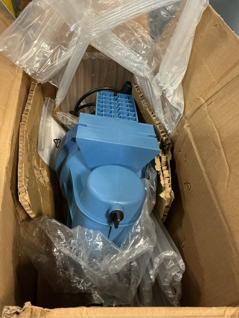 Condition photo showing As Is for bluswim 1.5 hp self-priming pool pump, max 6060gph high flow & 52ft head lift energy efficient in/above ground pool pump, w/ 1.25"/ 1.5" / 2" hose adapter, boost water circulation & filtration brown blue