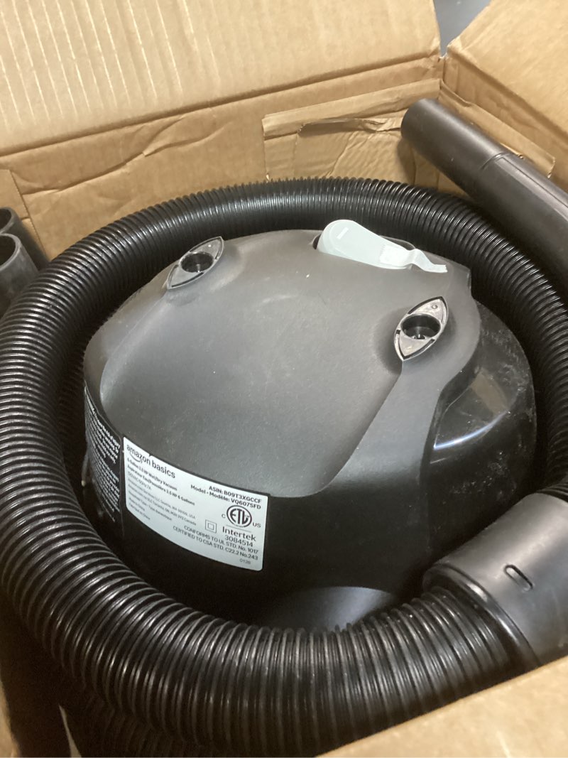 Condition photo showing Good Condition for amazon basics wet dry shop vacuum cleaner, 6 gallon, 3.5 hp stainless steel, with filter, grey/black 6 gallon shop, 3.5 hp