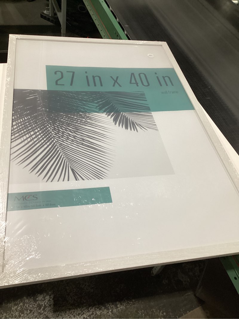 Condition photo showing New/Like New for MCS Studio Gallery Movie Poster Frame 27x40 White Woodgrain, Vertical & Horizontal Wall Hanging Large Picture Frame for Photos, Artwork & Custom Posters (1-Pack) 1-Pack 27x40 White Woodgrain