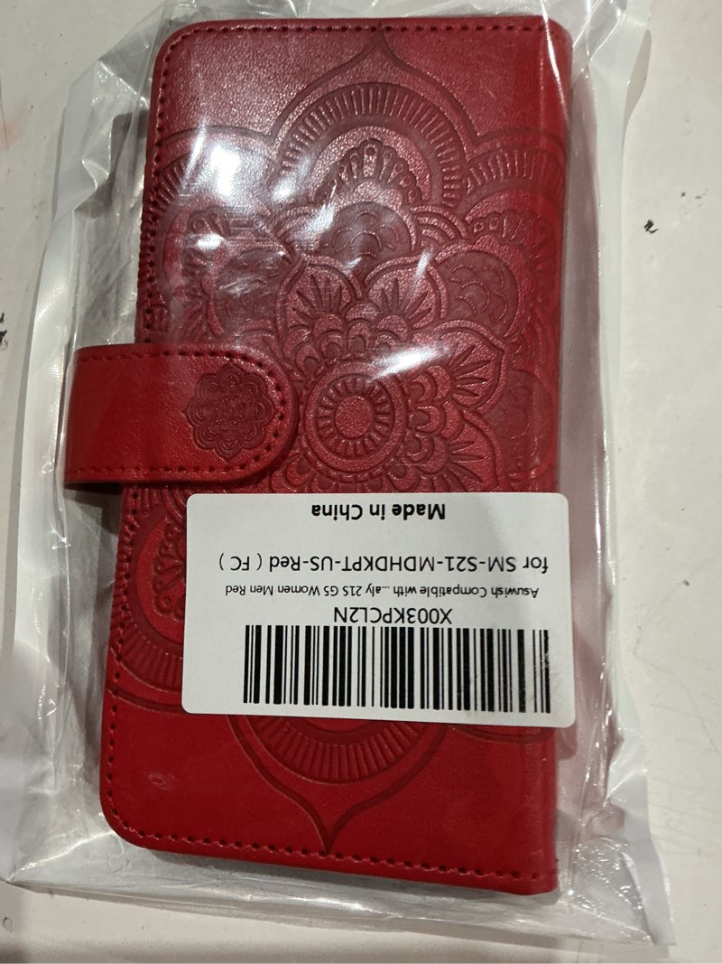 Condition photo showing Good Condition for asuwish compatible with samsung galaxy s21 glaxay s 21 5g 6.2 inch wallet case and tempered glass screen protector flip card holder stand cell accessories phone cover for gaxaly 21s g5 women men red red for s21 / s21 5g