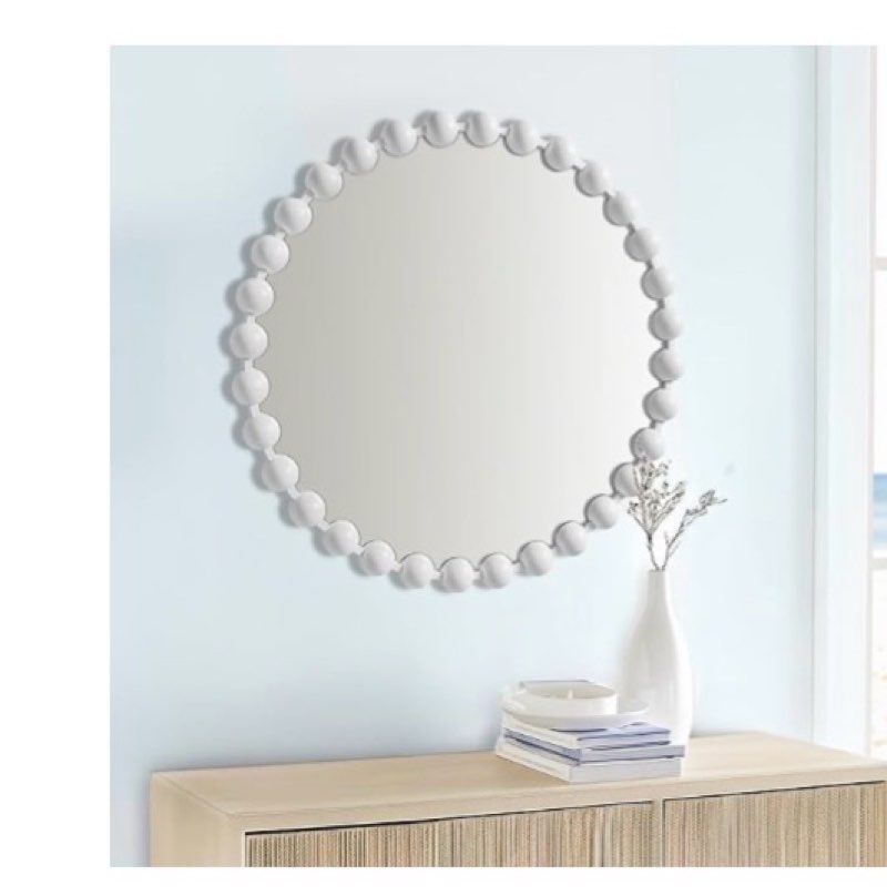 (618) Madison Park Round Mirror, Metal Frame Circle Mirror 27 inch, Wall Art Decor Mounted Hanging for Entryway, Bathroom, Hallway, Living Room, Vanity, Marlowe, White