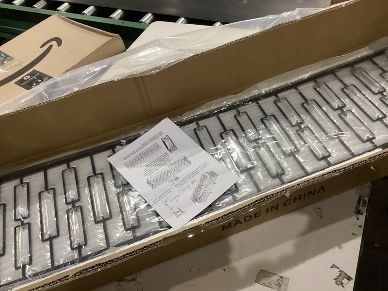 Condition photo showing Good Condition for Garwarm 38.7 inch Modern Ceiling Light,6-Light Crystal Chandelier Black Rectangle Chandeliers, Dining Room Light Fixture Flush Mount for Living Room Kitchen Island Bar 6-Lights,Black/Rectangular