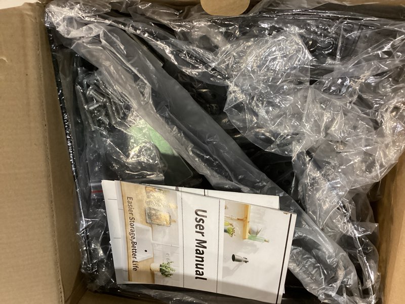 Condition photo showing New/Like New for Consumest Corner Shower Caddy Stand - 3 Tier Shower Organizer with Soap Holder, Tall Floor Corner Shelves Standing with Adjustable Feet & 4 Hooks, Storage Rack for Bathroom Black Black 3 Tier