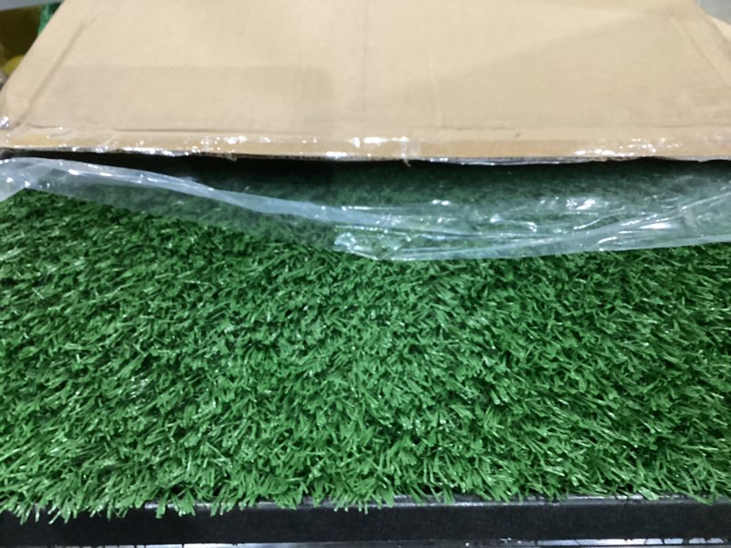 Condition photo showing Good Condition for Artificial Grass Puppy Pee Pad for Dogs and Small Pets - 20x30 Inch, Reusable 3-Layer Turf Pads for Dogs with Tray - Indoor and Outdoor Fake Grass Potty Pet Supplies by PETMAKER