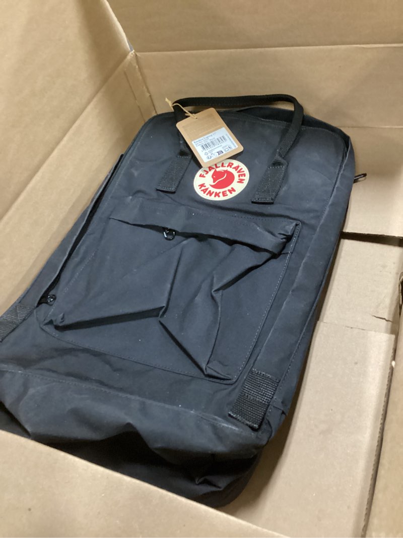 Condition photo showing Good Condition for Fjallraven Kanken Laptop 17" Backpack, Black One Size Black