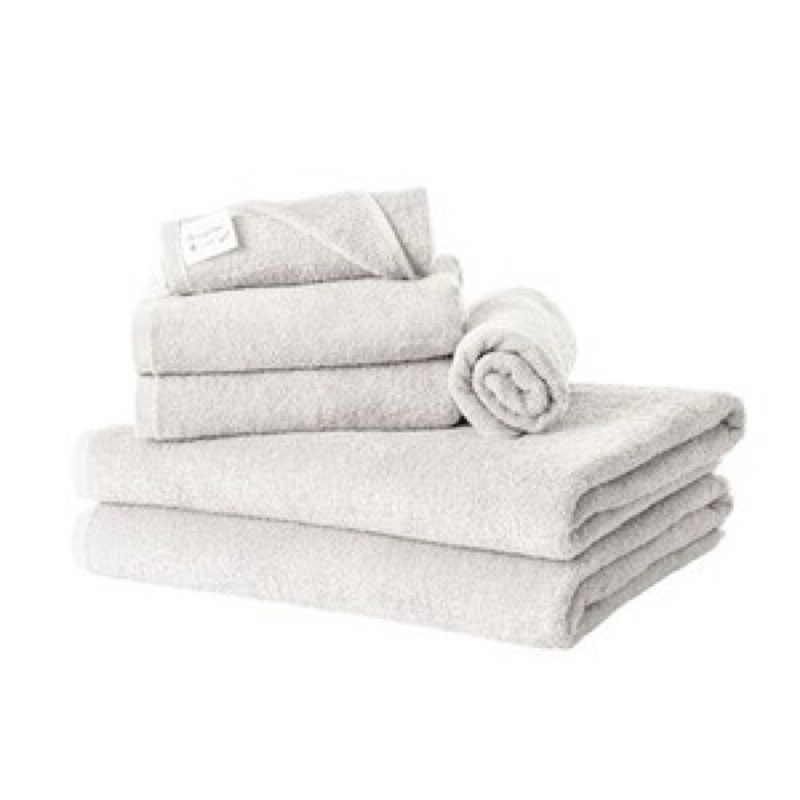 Dreamy Rikka 6 Piece Towel Set for Bathroom, Cotton, light gray