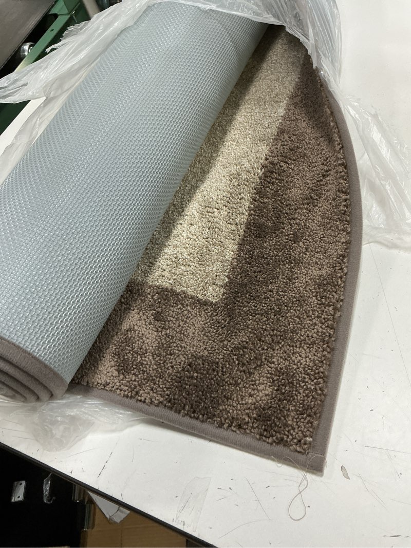 Condition photo showing Good Condition for purrugs dirt trapping door mat 24" x 36", non-slip/skid machine washable entryway rug, shoes scraper, throw rug, super absorbent area rug for muddy wet shoes and paws, beige & grayish brown beige & grayish brown 24" x 36"