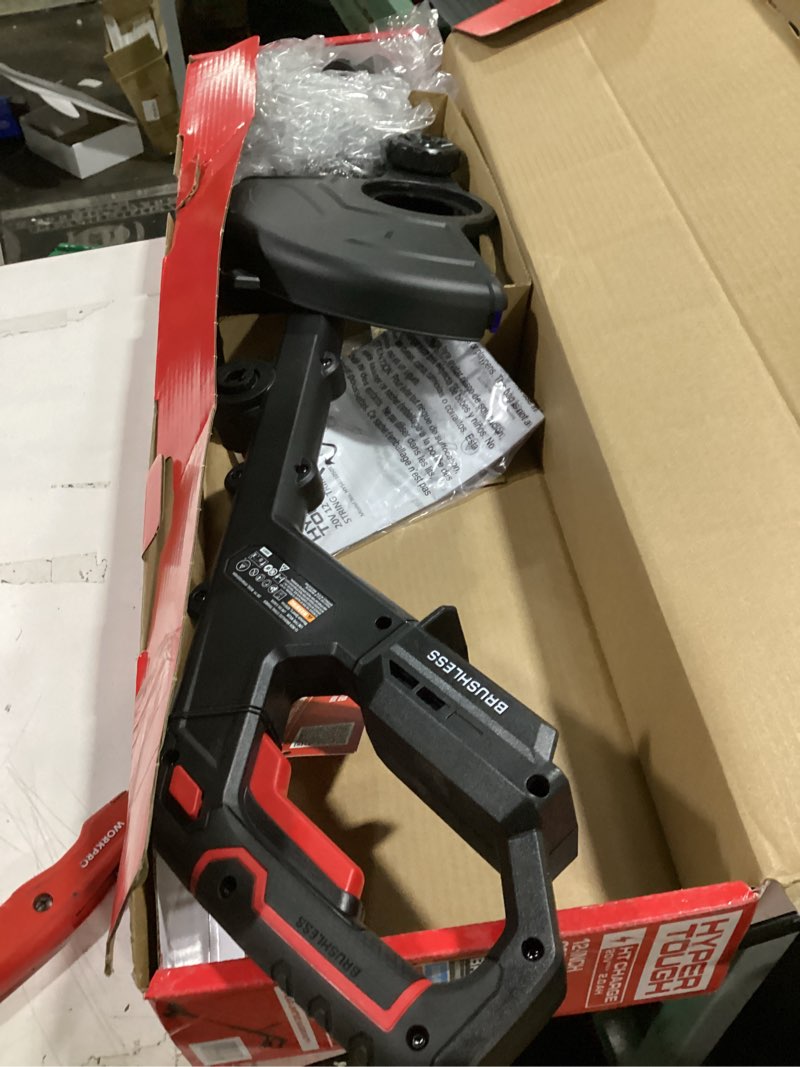Condition photo showing Good Condition for hyper tough 12" 20v brushless cordless string trimmer with 20v max 2.0ah battery and charging cable