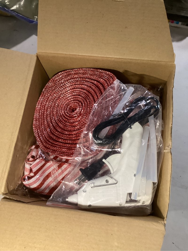 Condition photo showing Good Condition for 16 Pcs Candy Cane Christmas Cabinet Bows Red and White Stripes Kitchen Cabinet Ribbons Bows for DIY Kitchen Dining Door Home Xmas Holidays Decoration