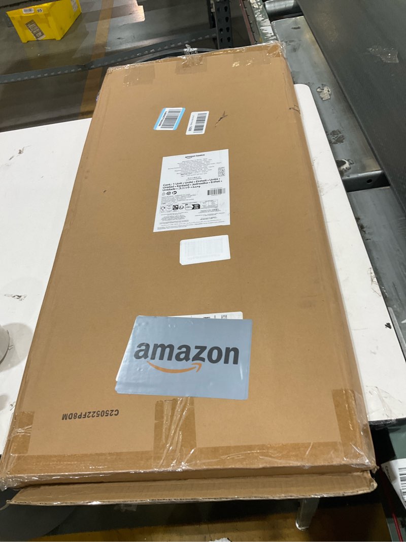 Condition photo showing As Is for amazon basics adjustable dog car barrier for vehicles, 59.72 x 5.20 x 16.46 in, black
