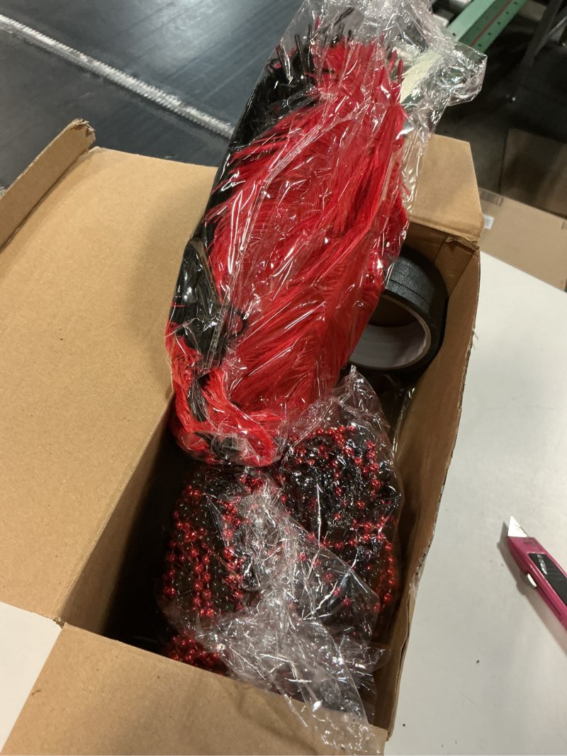 Condition photo showing Good Condition for yuxung 6 sets wedding table centerpiece accessories including 159 pieces natural ostrich feather bulk plastic vases and beads necklaces for wedding home party centerpiece supplies(black, red)