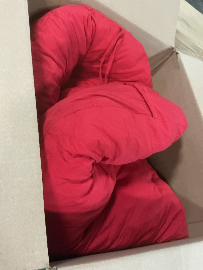 Condition photo showing Good Condition for Papasan Chair Cushion Outdoor, Round Papasan Cushion Indoor with Ties, Waterproof Circle Seat Pad for Porch Patio Garden, 45 in Red, Cushion Only Lipstick Red 45 x 6 x 45 Inch