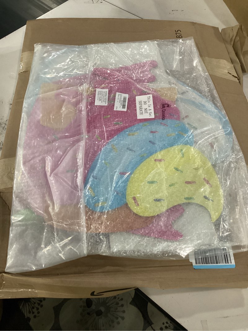 Condition photo showing Good Condition for cinnvoice 2 pcs large ice cream stand for party 31.5''x19.69'' candy cardboard signs with glue and support frame for ice cream birthday party decor sweet theme shop photo booth prop backdrop(cute)