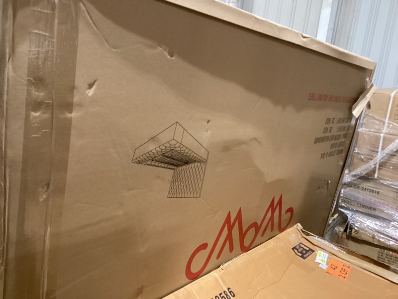 Condition photo showing As Is for Mikara Upholstered Velvet Platform