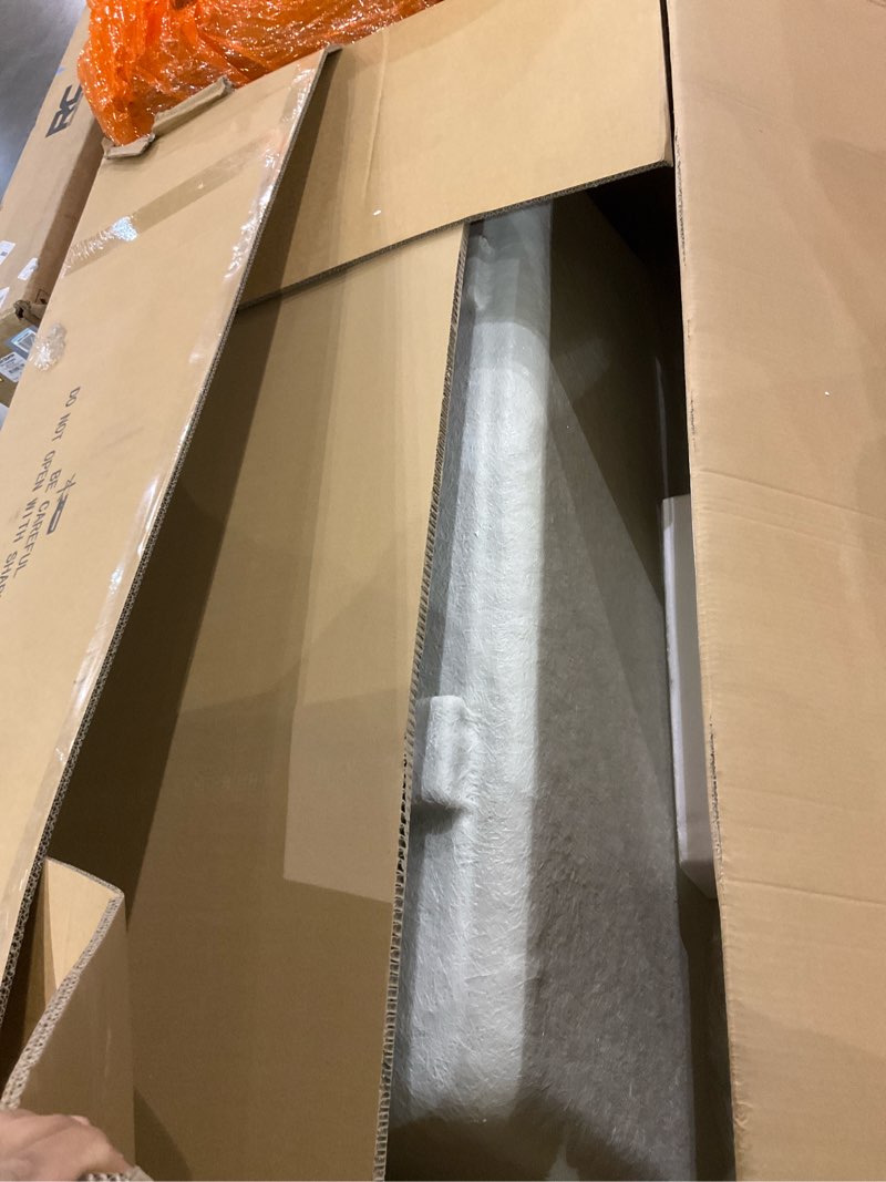 Condition photo showing As Is for 60" X 30" Acrylic Drop-in Bathtub, Glossy White Soaking Tub with Storage Ledge, Left Drain & Integral Flange 60"×30" Left Drain