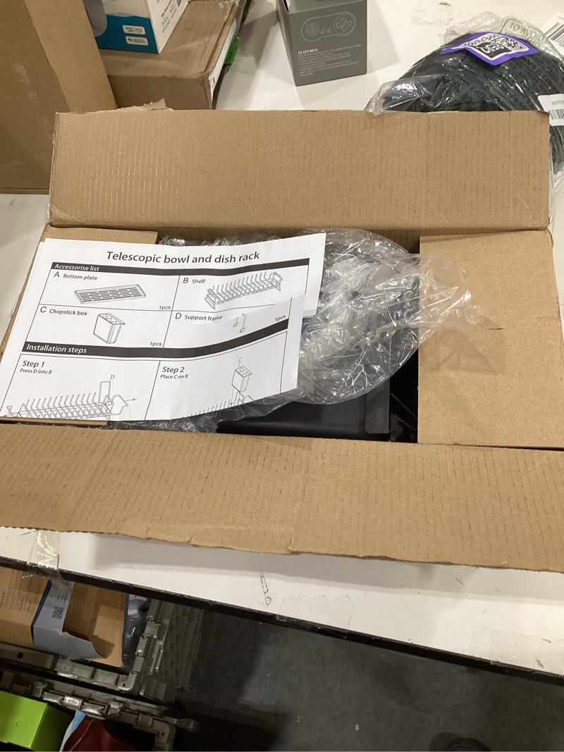 Condition photo showing New/Like New for ANTOPY Sink Dish Drying Rack - Expandable Small Dish Rack Over Sinks with Silicone Drying Tray, Dish Drainer for Kitchen Counter with Cutlery Holder, Drying Rack Fit for 14’’-19’’ Kitchen Sink In Sink (Small)