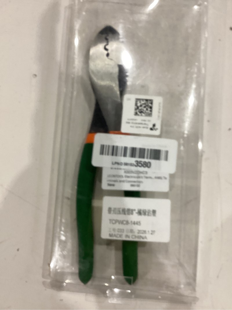 Condition photo showing Good Condition for electrician's terminal crimp pliers with cutter wire crimping tools cable wire electrical cutter crimper with pvc handle electrical pliers for 10 to 22 awg terminals and connectors