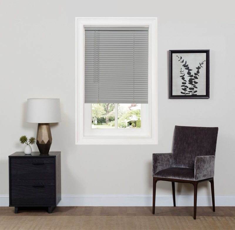 Achim 1  GII Deluxe Sundown Indoor Cordless Grey Vinyl Room Darkening Window Mini Blind  27  W x 64