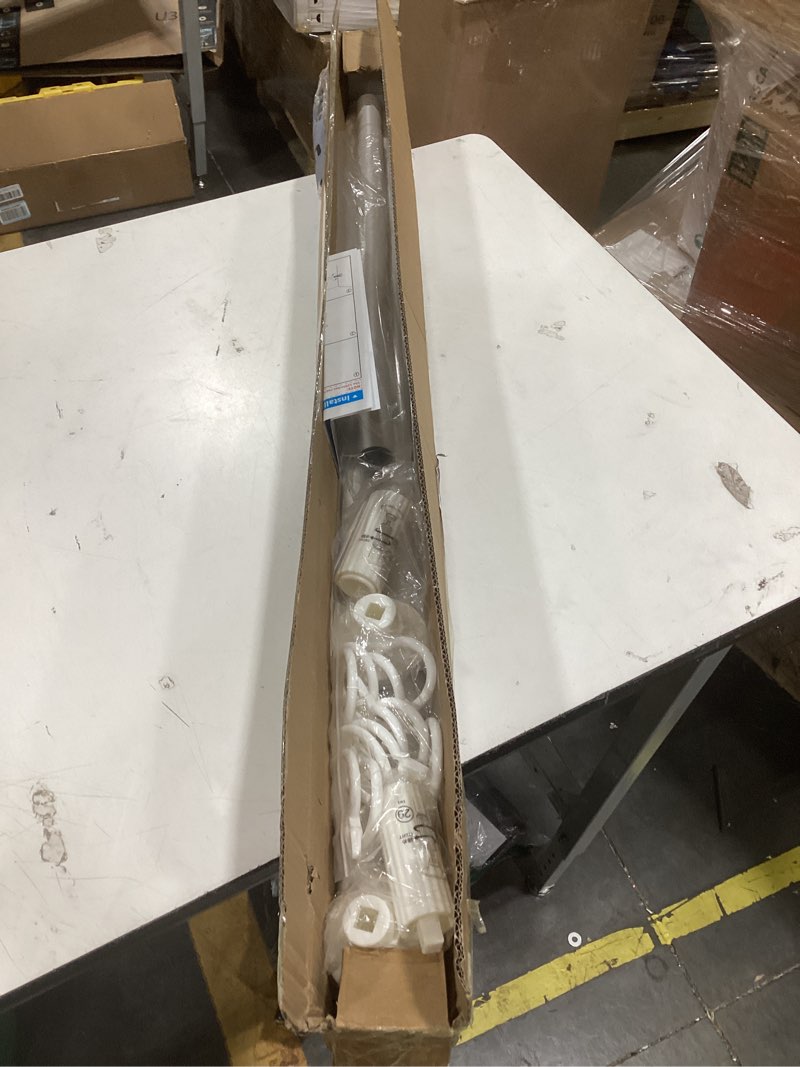 Condition photo showing Good Condition for tension curtain rod 51–128 in(10ft), no drill shower curtain rod for bathroom, long curtain rod for window patio,adjustable heavy duty tension rod closet rod renter friendly no tools never rust, white white 51-128 inches