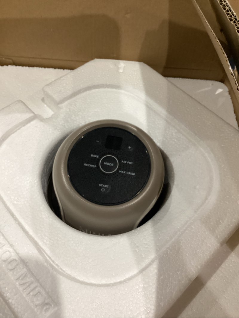 Condition photo showing As Is for ninja crispi 4-in-1 glass air fryer | 450°f | non-toxic | 4qt & 6-cup glass containers w/lids | microwave, freezer, dishwasher safe | max crisp, air fry, bake, recrisp | stone | fn101st stone 4 qt
