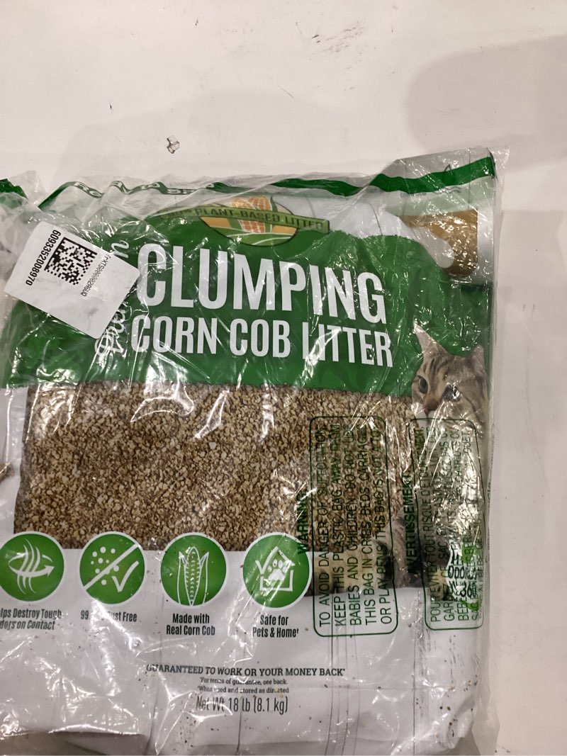 Condition photo showing As Is for Nature's Miracle Premium Clumping Corn Cob Litter, Tough Odor Bio-Enzymatic Formula, Dust Free Updated Formula 18 lb