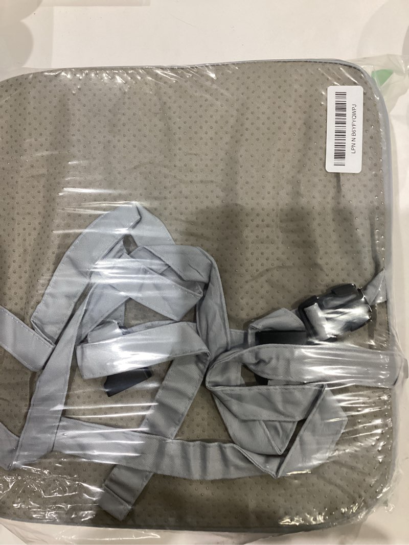 Condition photo showing As Is for toddler booster seat for dining table, portable kids booster seat with safety buckles portable increasing booster cushion with non-slip bottom (light gray)