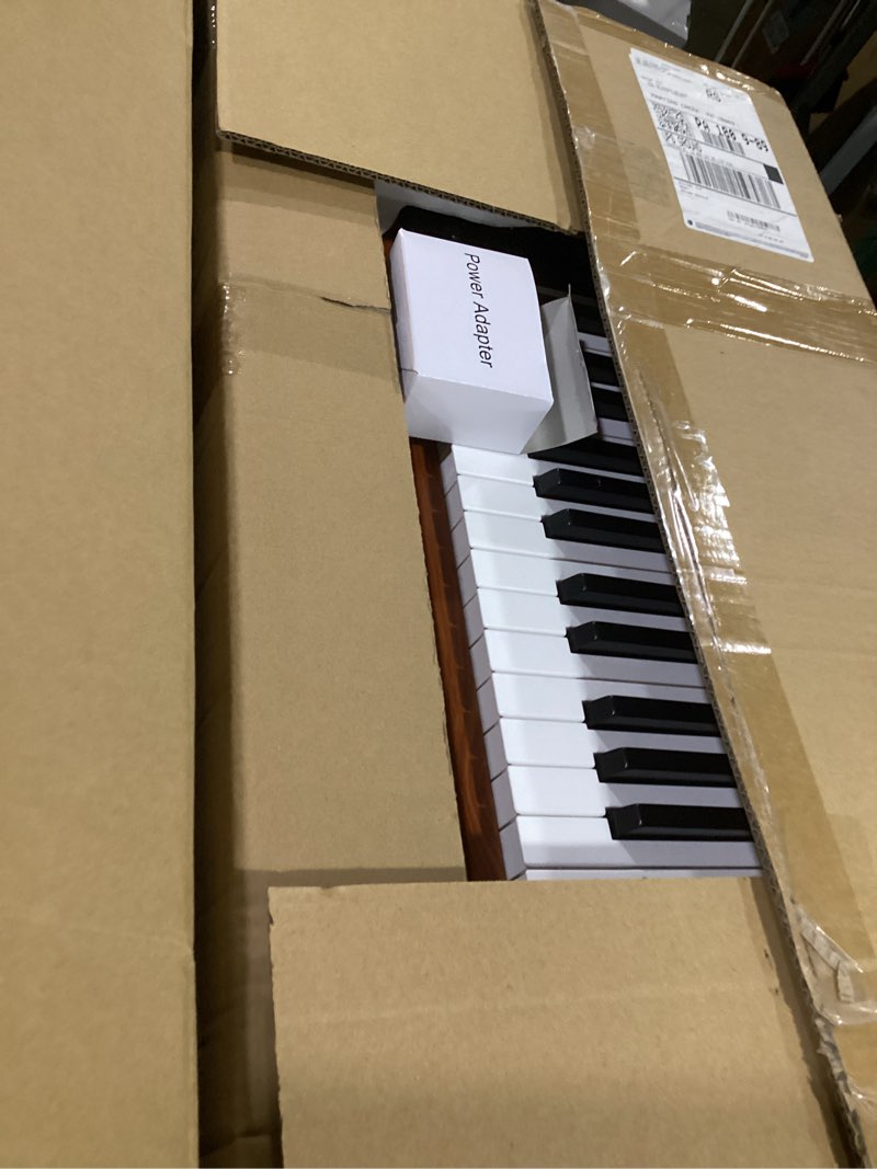 Condition photo showing New/Like New for digital piano keyboard 88 key,semi-weighted electric piano,full size acoustic piano for beginners with pedal, usb-midi compatibility (brown) brown with 4 legs ve28 with 4 legs