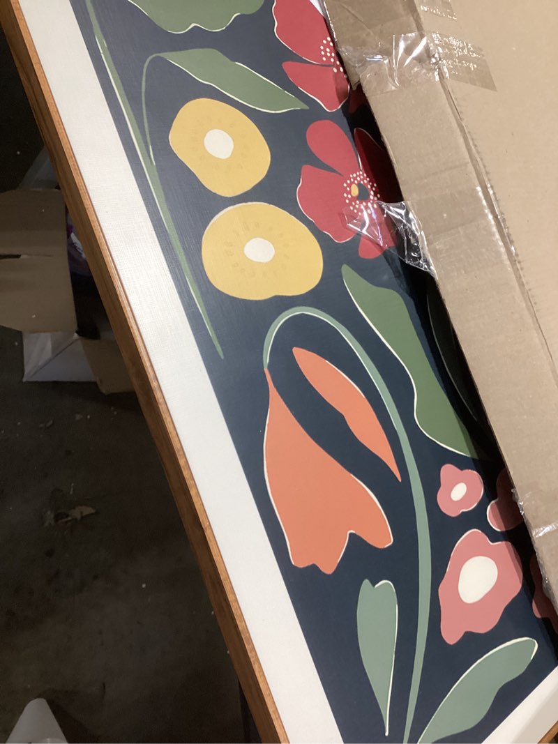 Condition photo showing Good Condition for framed boho abstract colorful geometric wall art for living room, neutral mid century modern print canvas artwork for walls, vertical contemporary scandinavian wall decor for bedroom office, 24x36 in 36"l x 24"w multi neutral