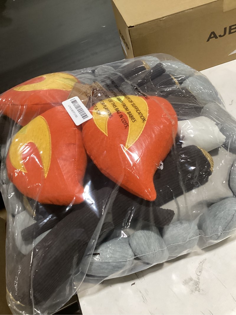 Condition photo showing Good Condition for pretend campfire set for kids with s'mores kit & wood log pillow - soft, safe & durable toy campfire for pretend play & sensory play - giftable plush felt kids campfire playset for ages 3+