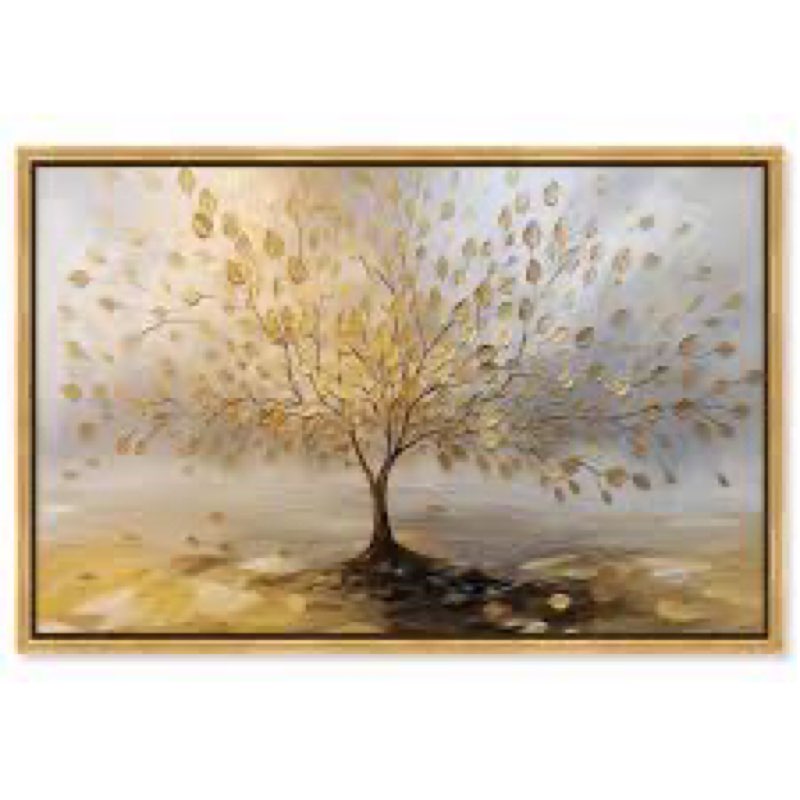 Tree of Golden Leaves Canvas Colorful Tree Art by Art Remedy 46x37