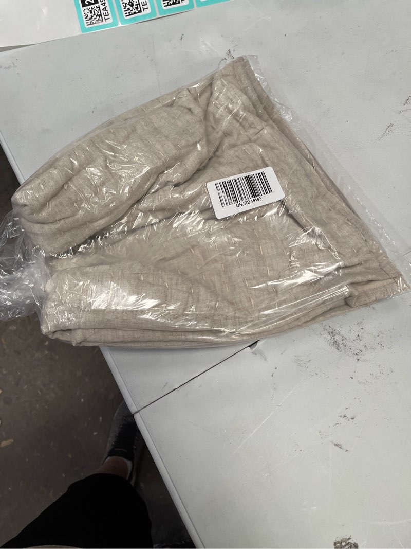 Condition photo showing Good Condition for european linen cotton stitch quilted euro sham, euro, natural