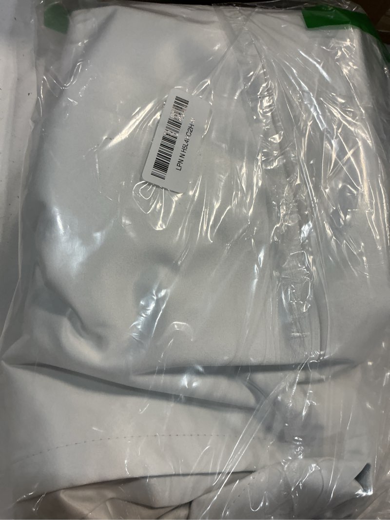 Condition photo showing Good Condition for homeideas 100% blackout faux silk curtains,greyish white noise reduction thermal insulated room darkening window drapes, luxury curtains for bedroom living room dining,52 x 96 inch, 2 panels 52"w x 96"l (pack of 2) ivory white